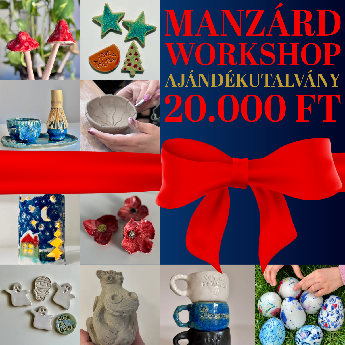 Ajándékozz kerámia workshopot! - Ajándékutalvány 20.000.-Ft értékben