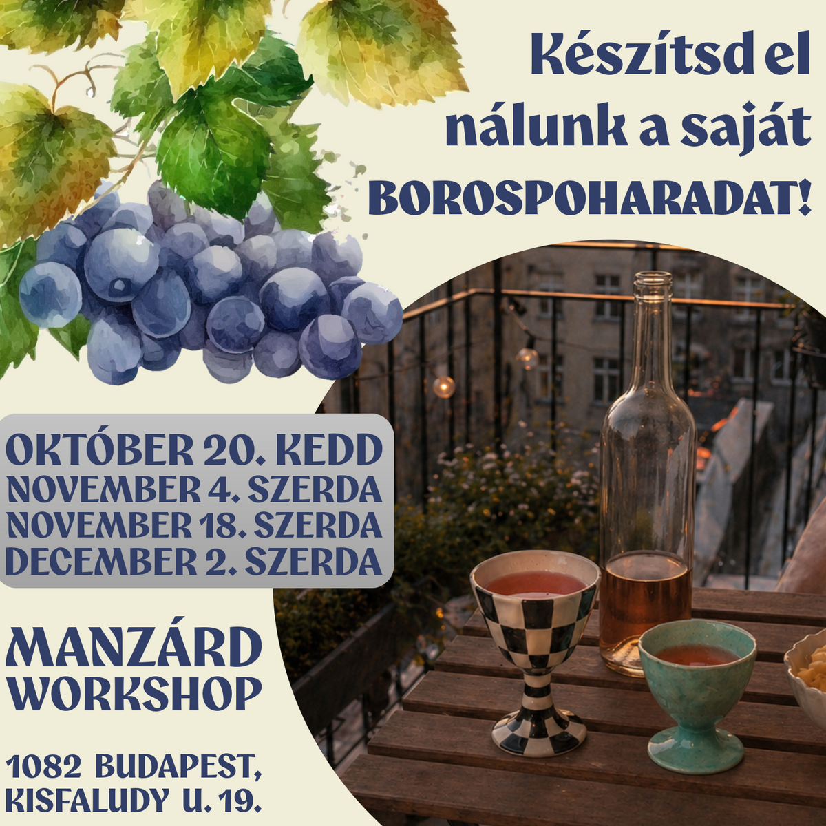 Készítsd el nálunk a saját borospoharadat!