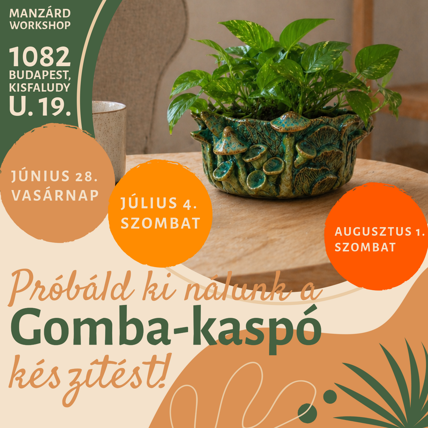 Próbáld ki nálunk a gomba-kaspó készítést!