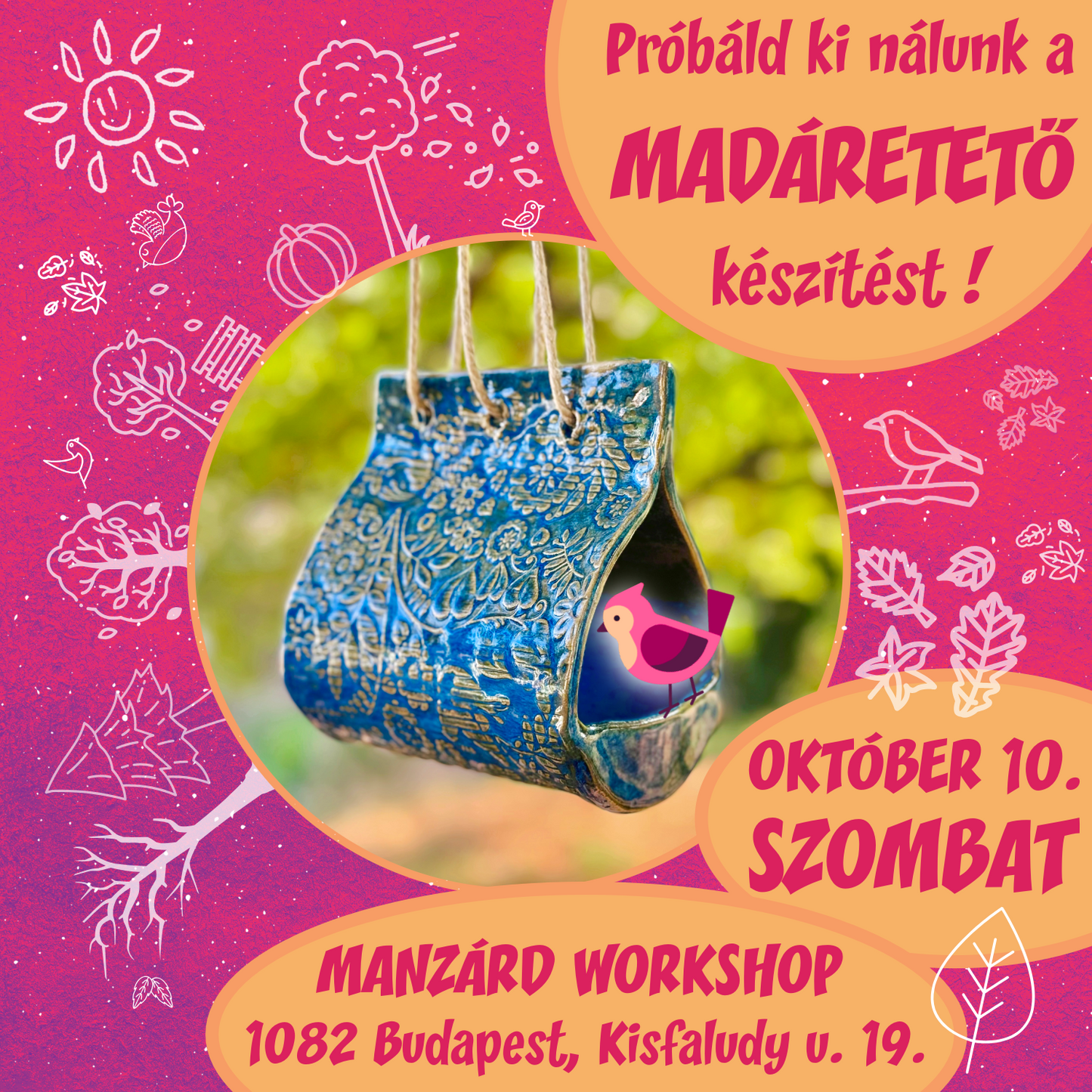 Próbáld ki nálunk a madáretető készítést! - Extra workshop Terdi Panka természeti nevelő, erdőterapeutával
