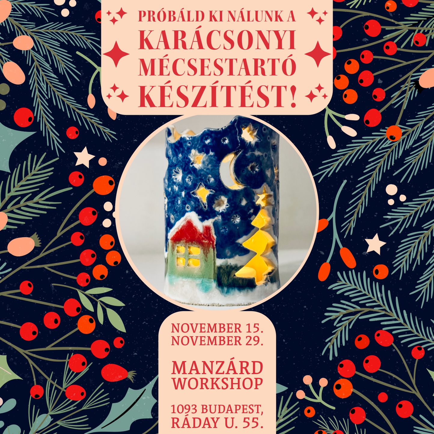 Próbáld ki nálunk a varázslatos mécsestartó készítést! - Nyilt napok a műhelyünkben