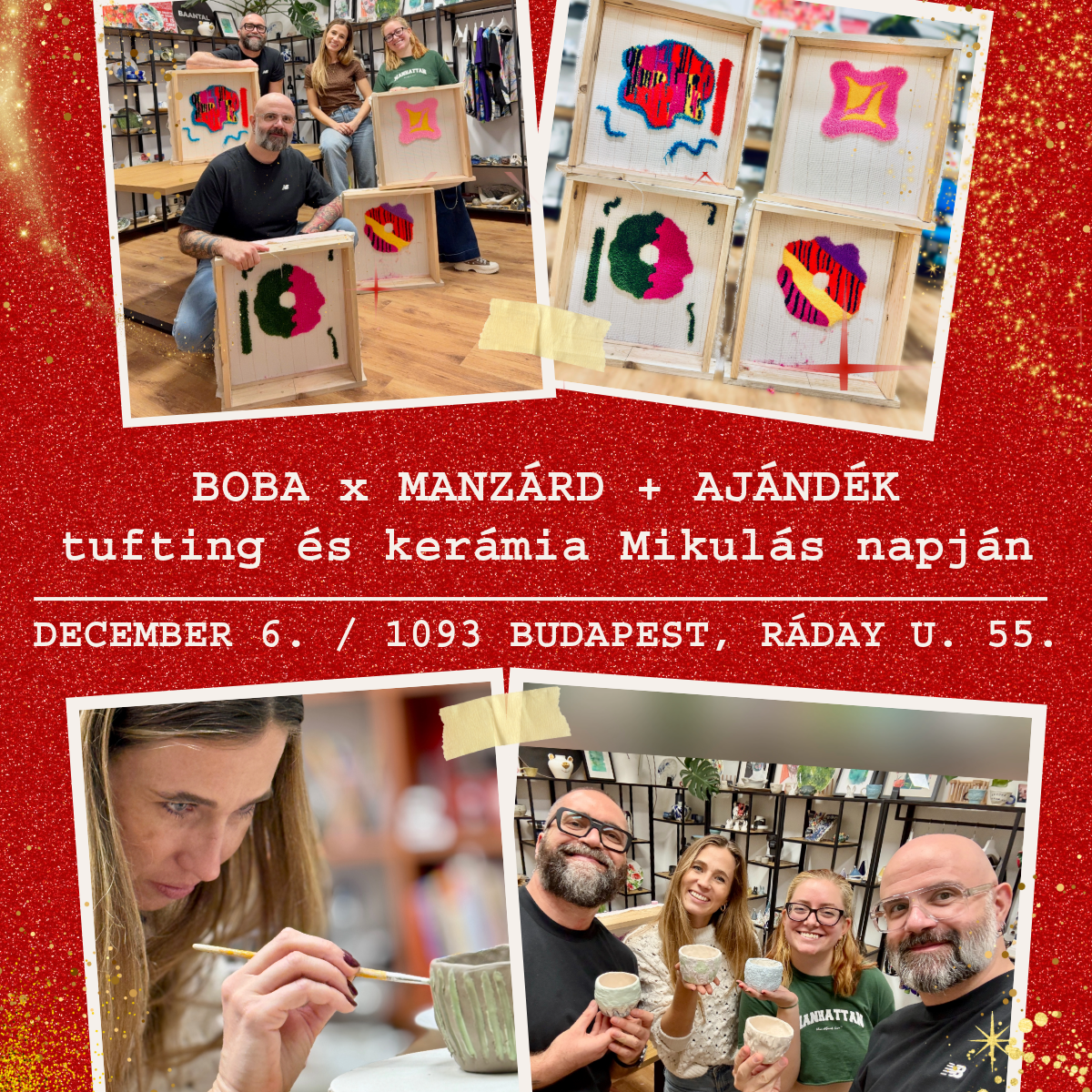 BOBA x MANZÁRD + AJÁNDÉK – tufting és kerámia workshop